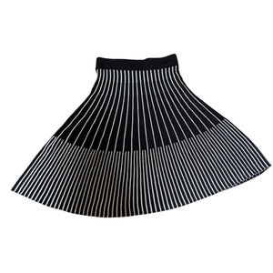 Love Scarlett Stripe Knit Fit-and-Flare Dress Black & White Size M NWT